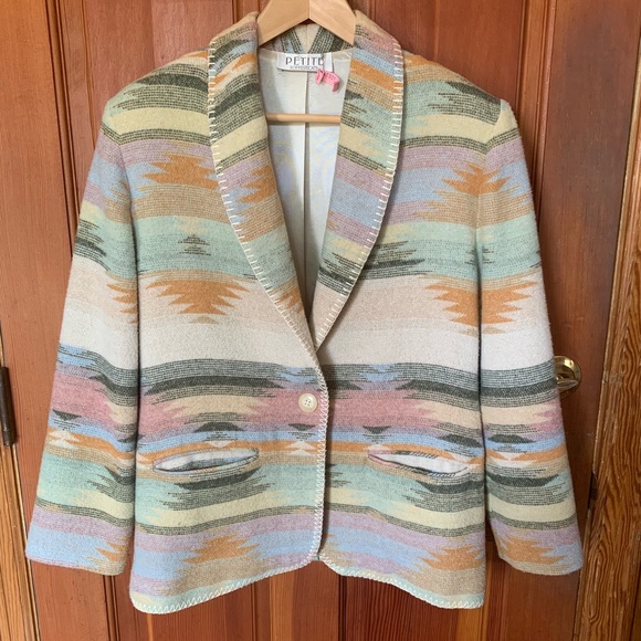 Vintage Jackets & Blazers - 90s vintage tribal blazer